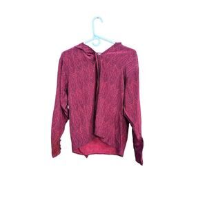 COMPLICE Italy VTG Red 100% Silk Draped Blouse Women US Size 8